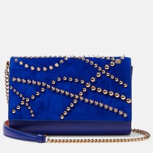CHRISTIAN LOUBOUTIN Paloma embellished suede and leather clutch  BNIB